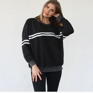 Celine Slouchy Nursing Pullover (Faded Black)